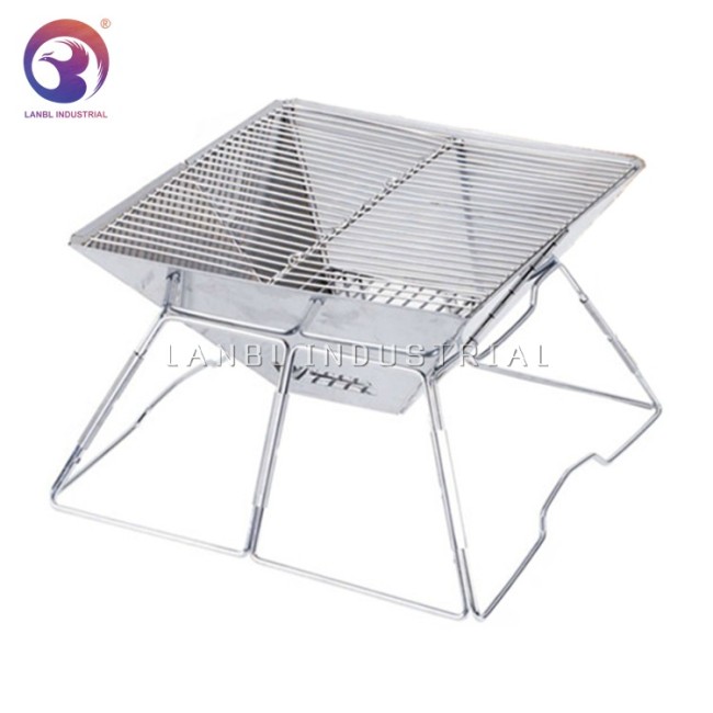 Portable Folding Charcoal Stainless Steel Barbecue BBQ Grill as Camping Stove Outdoor