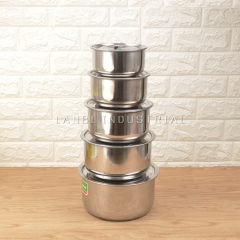 Restaurant Hotel Stainless Steel Condiment Basin Seasoning Cylinder with Lid