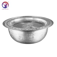 Stainless Steel Indian Big Basin African Washing Basin with Stamp Pattern