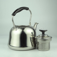 Stainless Steel Mirrored Polished Double Wall Insulated Teapot Coffee Kettle with Strainer