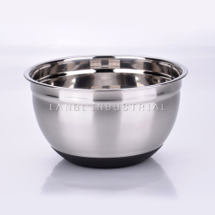 Stainless Steel Mixing Bowls Set with Silicone Bottom Stackable For Convenient Storage