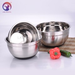 Stainless Steel Mixing Bowls Set with Silicone Bottom Stackable For Convenient Storage