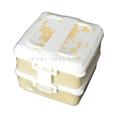 Set of 2 Layers  Plastic PP Lunch Box Microwave Food Container Bento