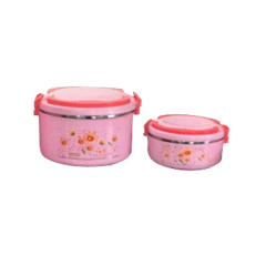 2 Pcs/Set Plastic PP Lunch Box Insulated Stainless Steel Food Container