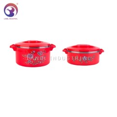 Set Of 2 Pcs Round  Stainless Steel Lunch Box Thermos Bowl Food Container