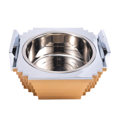 Luxury Portable Insulated Hot Pot Casserole Stainless Steel Food Serving Bowls ABS Food Warmer Containers