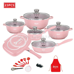 Dessini 23 Pcs Die Cast Non-Stick Aluminum Cookware Sets Kitchen Aluminium Cooking Pot Set with Granite Coating