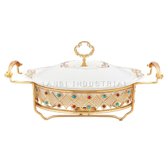 1.0L Ceramic Wedding Party Restaurant Equiment Commercial  Buffet Chafing Dishes Food Warmer