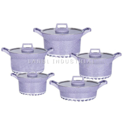 Hot Sale Die Casting Aluminum Grantie Coating Cooking Soup Pot Non Stick Cookware Set