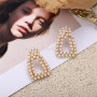2020 New Creative Retro Big Circle Full Small Pearl Seed Beads Hoop Earrings for Women