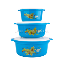 Customized 3Pcs/Set Round Plastic Lunch Box Food Container