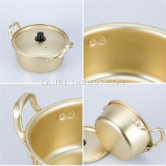 Aluminum Quick Heat Pan Easy To Clean Soup Pot Ramen Pot Korean Cookware Pot with Lid