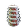 Wholesale 673D/673DG/673MD Enamelware 5 Pcs Hot Enamel Pot Casserole Cookware Set with Enamel & Glass Lid