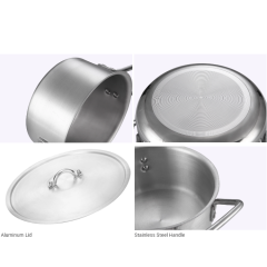 7 Pcs Set Aluminum Polished Deep Cooking Pots Large Cookware Sets with Different Sizes
