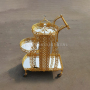 2022 Hot-selling High Quality Customized Simple Metal Four Wheeled Food Trolley Cart With Crystal