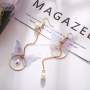 2020 Korean Style Fashion Long Butterfly Wings Drop Pearl Earrings for Women