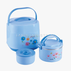 Double Wall 3 Pcs Set 401Stainless Steel  PP Plastic Lunch Box Food Container