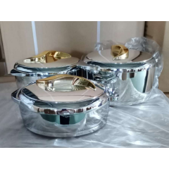 Luxury 3 Pcs/Set Home Use Insulated Stainless Steel Hot Pot Food Warmers Casserole Container