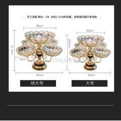 European Crystal Glass Multilayer Fruit Tray Home Living Room Tea Table Creative Light Luxury Snacks Candy Tray
