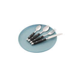 Wholesale 24PCS Stainless Steel Knife Fork And Spoon With Black Handle For Western Food Tableware Set