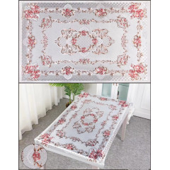 Hot Sale Plastic Soft Glass PVC Waterproof Tablecloth Shinning Gold Flower Printing Dinning Table Cover in Roll