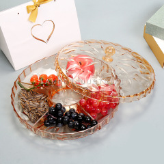 Large Capacity Plastic Fruit Snack Tray European Fruit Tray With Cover Creative Home Plastic Candy Tray