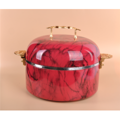 2021 New Arrival High Quality Round Marbling Polish 4PCS Set Stainless Steel Insulated Lunch Box Food Warmer Container