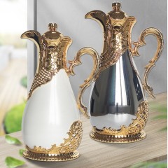 Unique  Arabic Coffee Flask Pot Luxury Dallah Plastic Shell Glass Inner Vacuum Insulated Flask