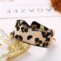 Fashion Punk Snakeskin Leopard Print Bangles Wristband Charm Cuff Leather Bracelet for Women Ladies