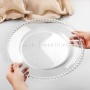 European Bead Glass Plate Western Food Plate  Household Tableware Set Banquet Dessert Plate