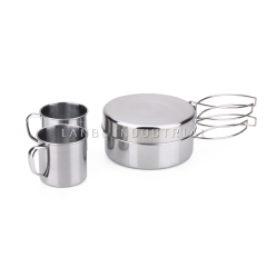 8 Pcs Set Lunch box Stainless Steel Cookware Tableware Set For Camping