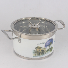 10pcs 16-18-20-22-24cm Kitchen Cooking Decal Stainless Steel Soup Pot Suit