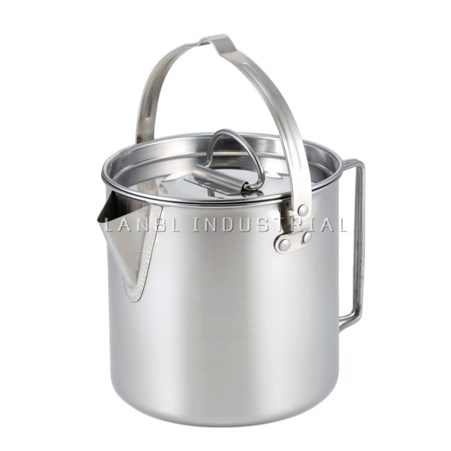 Portable Cookware Outdoor Hiking Survival Kettle 1.2L Water TeaPot Coffee Pot for Camping