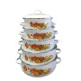Wholesale 673D/673DG/673MD Enamelware 5 Pcs Hot Enamel Pot Casserole Cookware Set with Enamel & Glass Lid