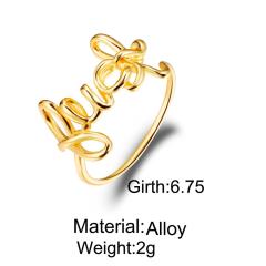 Fashion Vintage Female Jewelry Gifts Gold Color Letter Lucky Finger Rings for Women Girls