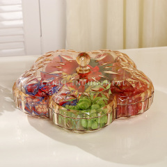 Large Capacity Plastic Fruit Snack Tray European Fruit Tray With Cover Creative Home Plastic Candy Tray