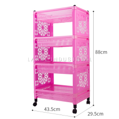 Customized 4Tiers Multipurpose Rectangular Plastic Kitchen Storage Rack