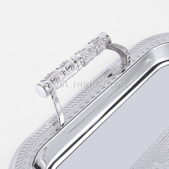 European Golden Carving Stainless Steel Fruit Tray Chocolate - Cake - Apple Pie Hotel Tray