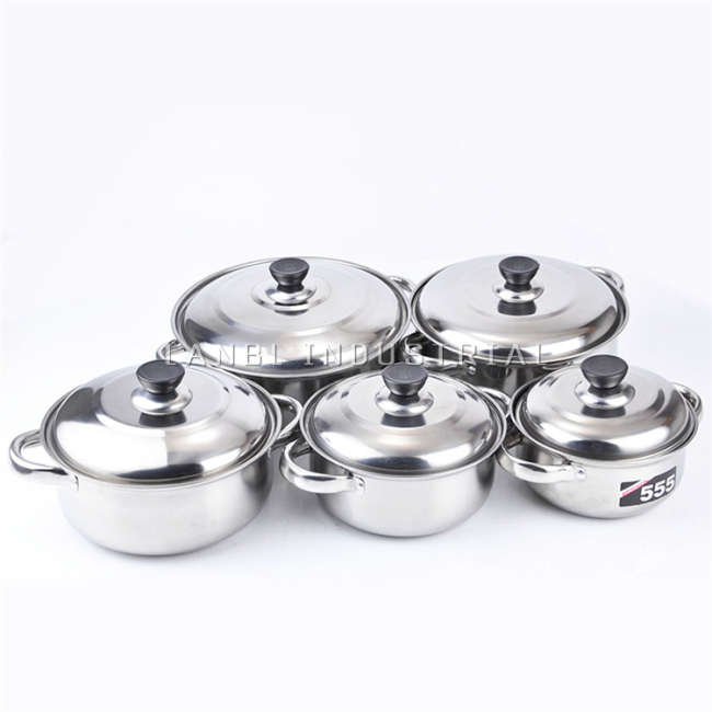 Wholesale 5 Pcs Stainless Steel Cookware Casserole Hot Cooking Pot Set