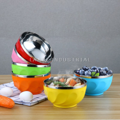 Eco-friendly Stainless Steel Mixing Bowls Colorful Metal Bowls For Food Grade Home Rice Soup Bowl Gift