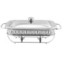 2.0L Gold And Silver Glass Buffet Chafing Dishes Food Warmer Hotel Restaurant Food Heating Container