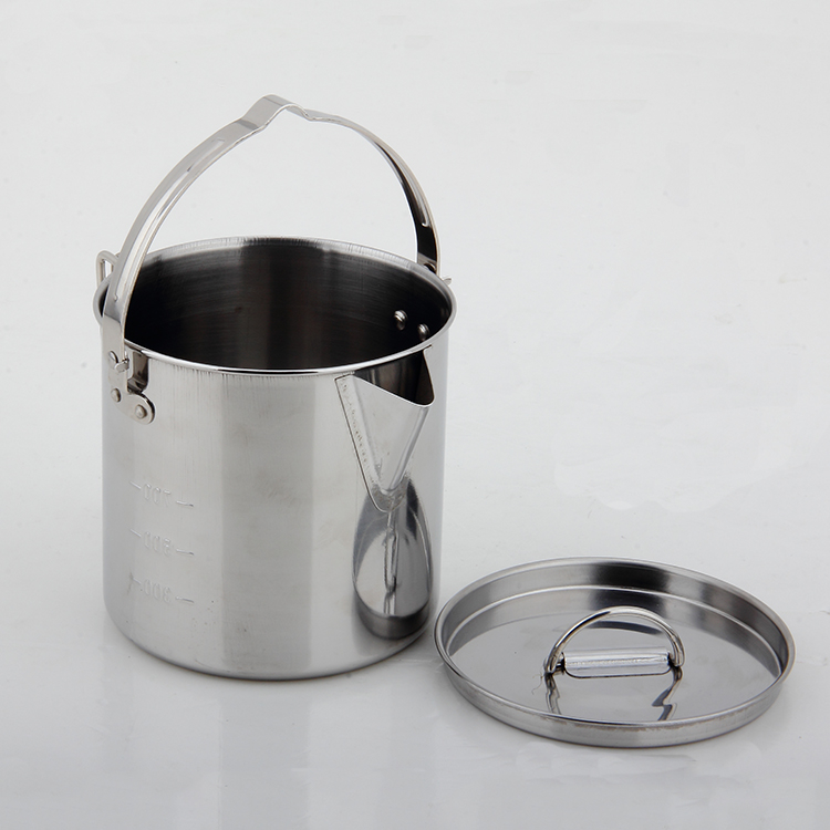 Portable Cookware Outdoor Hiking Survival Kettle 1.2L Water TeaPot Coffee Pot for Camping