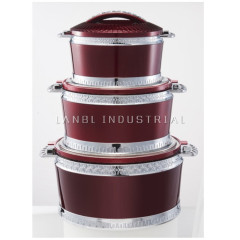 New Arrival  High Quality ABS 2.0+4.2+6.3L 3PCS Set Stainless Steel Casserole Food Warmer Insulated