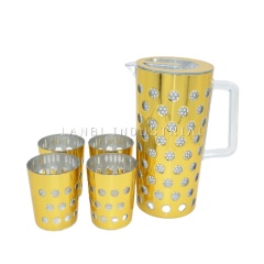 Plastic PP 2.5L Water Pitcher Kettle Jug Sets With 4 Cups