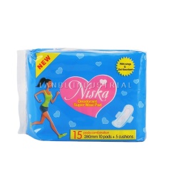 Ladies Overnight 280mm Sanitary Napkins Pads with Wings and  Gel Absorbent