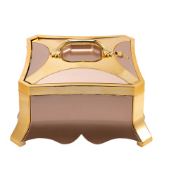 2021 New Design Square Shape Bronze Luxury Insulated Hot Pot Casserole Food Warmer Containers