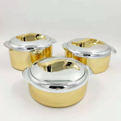 Electroplating Hotpot Food Warmer Container Insulated Lunch Box Party Food Warmer  Set (1.5+2.0+2.5L)