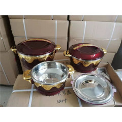Luxury Royal Emboss ABS  2.3L+4.5L+6.5L 3PCS Set Stainless Steel Casserole Food Warmer Insulated