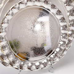 Factory Direct Sale Designer New Wave Edge Silver Plated Fruit Plate Serving Fruit Stainless Steel Tray