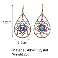 Bohemian Carved Jewelry Big Beautiful Ethnic Fashion Metal Bead Hollow Out Water Drop Earring